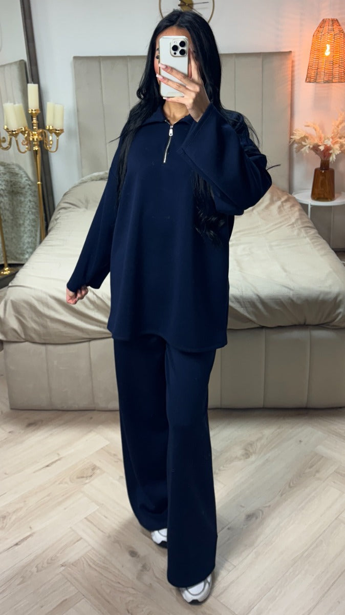 Soft Essential Zipper Set Wide Legs