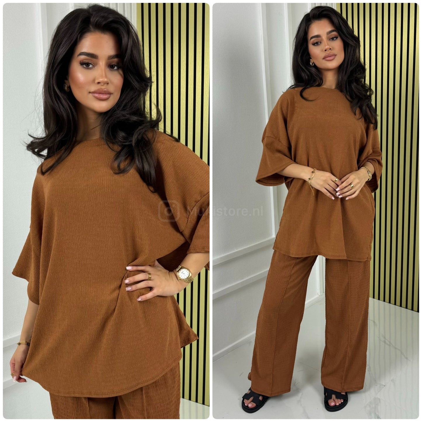 T-shirt Wide Leg Set Cheesecloth