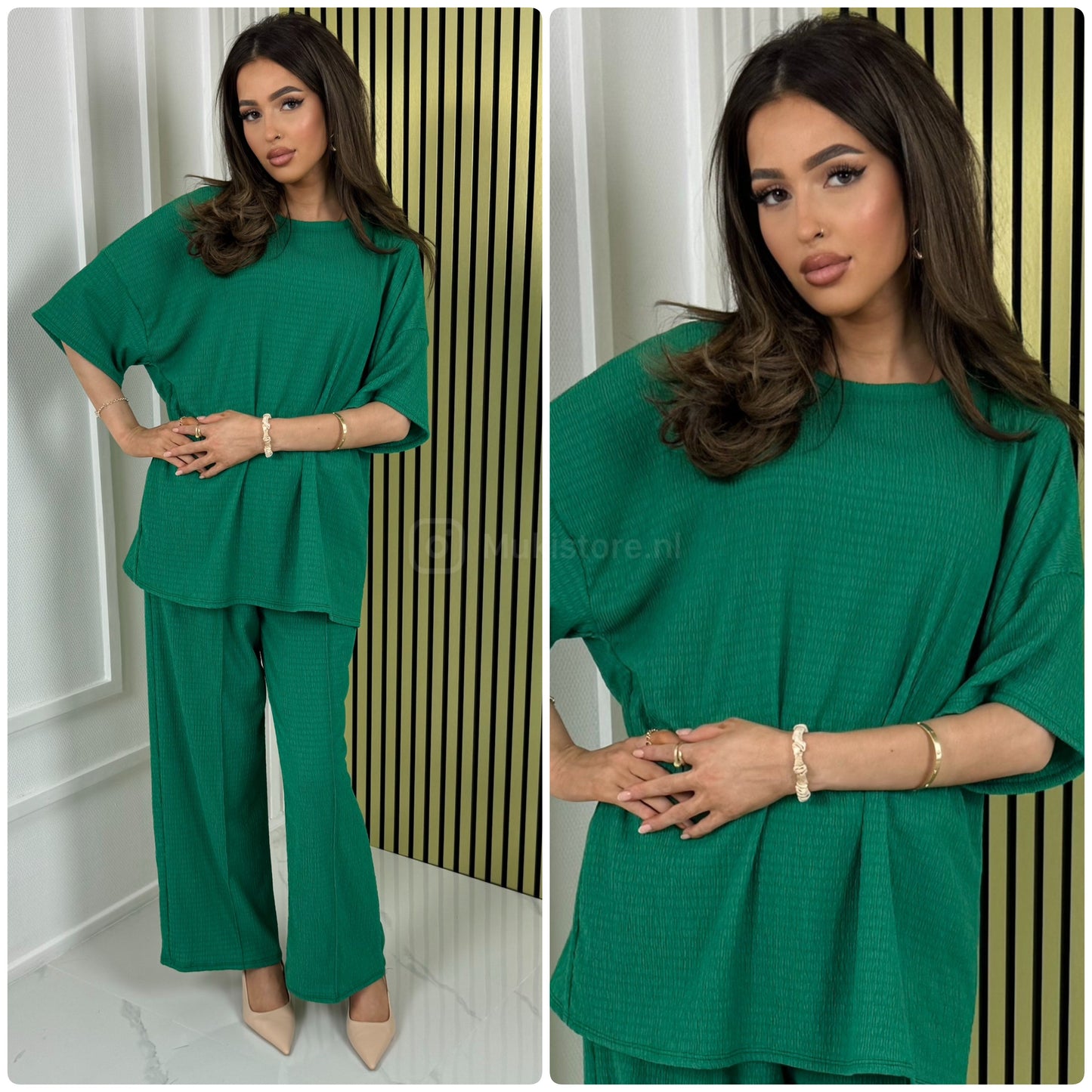 T-shirt Wide Leg Set Cheesecloth