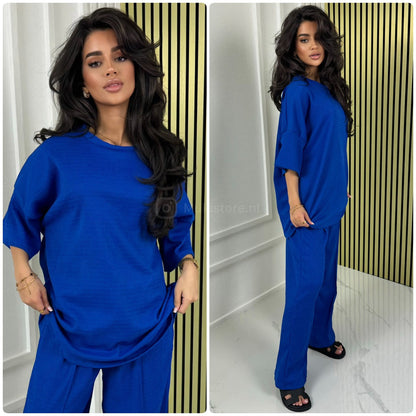 T-shirt Wide Leg Set Cheesecloth