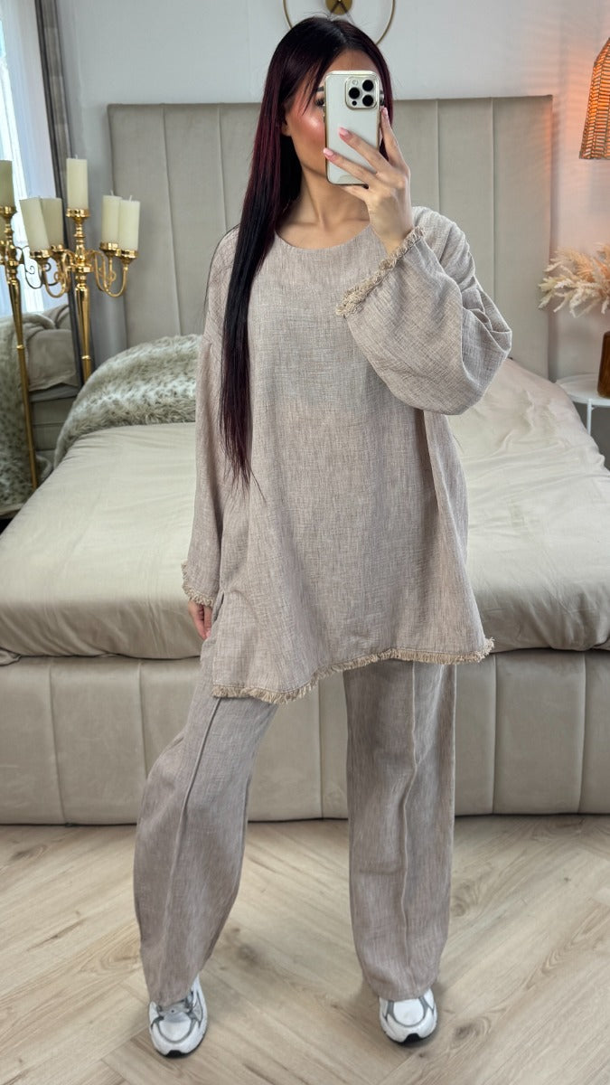 Tassel Oversized Set Mid Stripe Detail