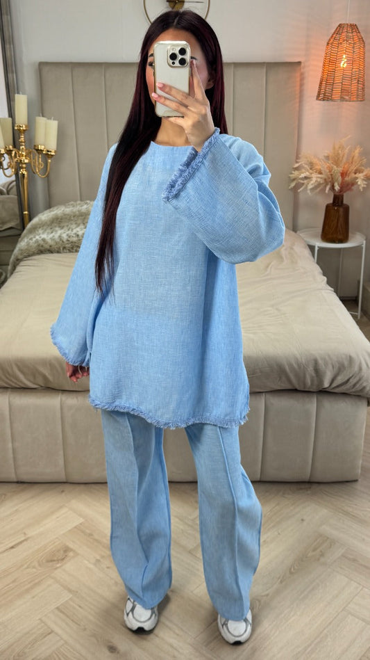 Tassel Oversized Set Mid Stripe Detail