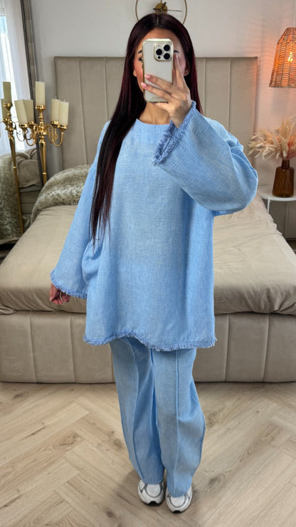 Tassel Oversized Set Mid Stripe Detail