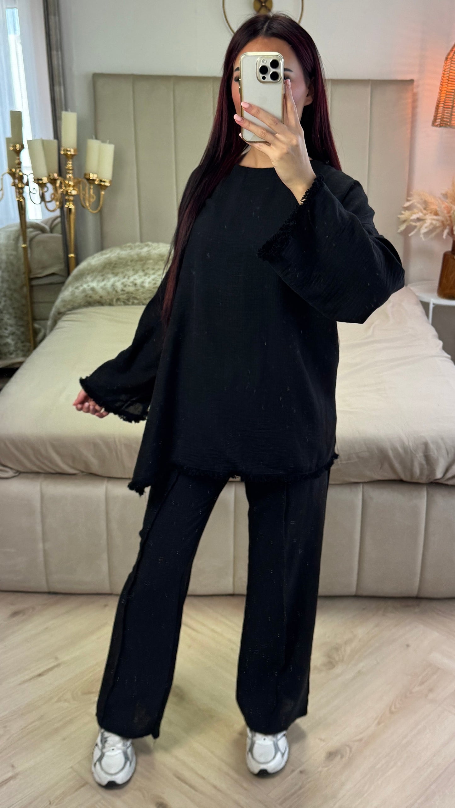 Tassel Oversized Set Mid Stripe Detail