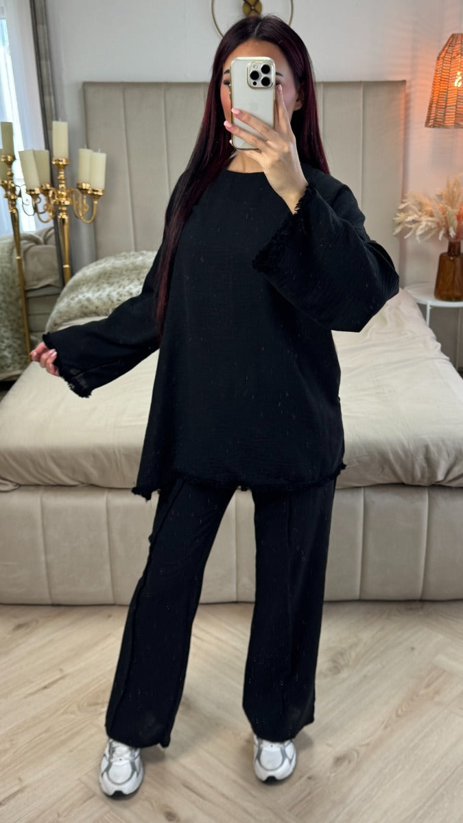 Tassel Oversized Set Mid Stripe Detail