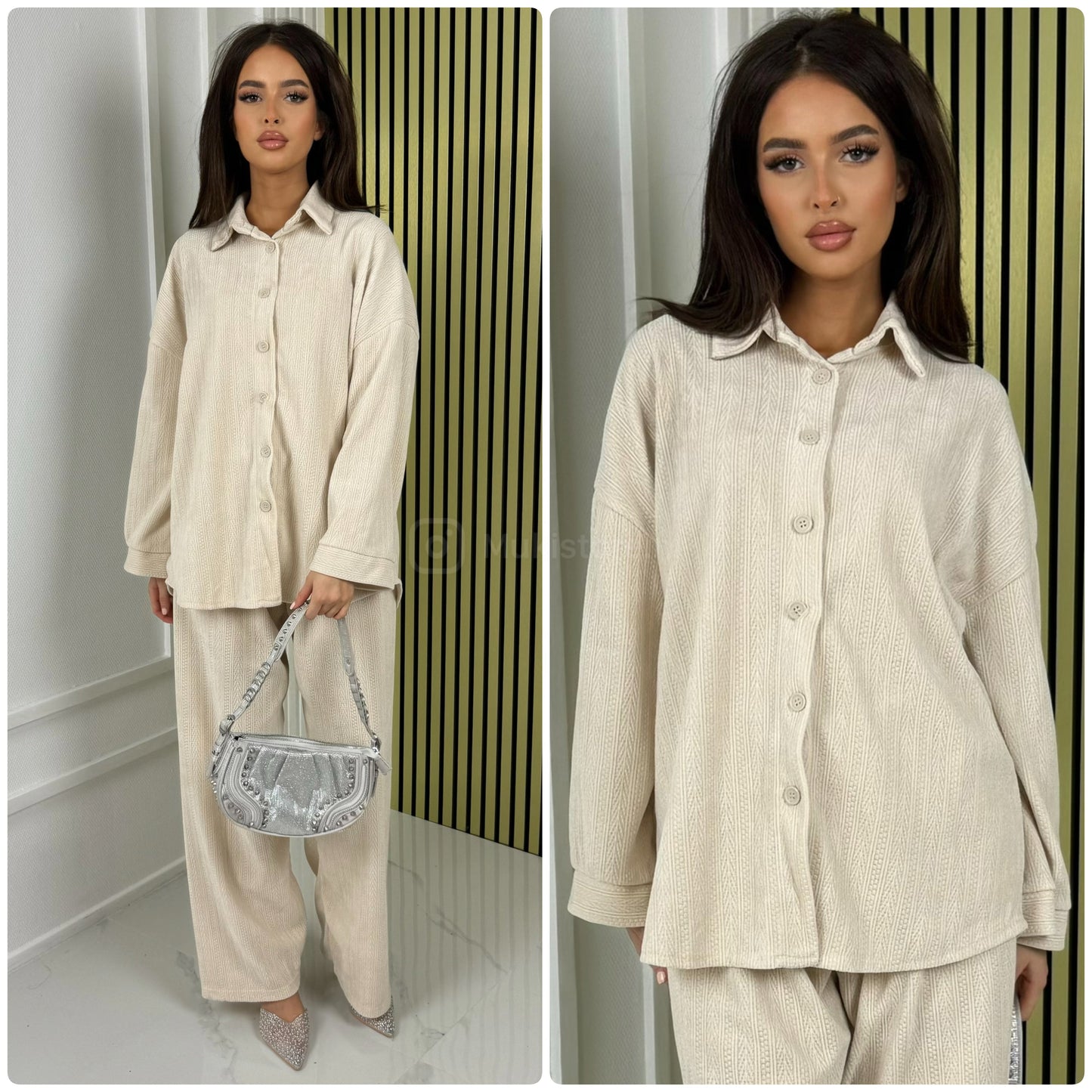 Thick Gloss Design Material Blouse Set