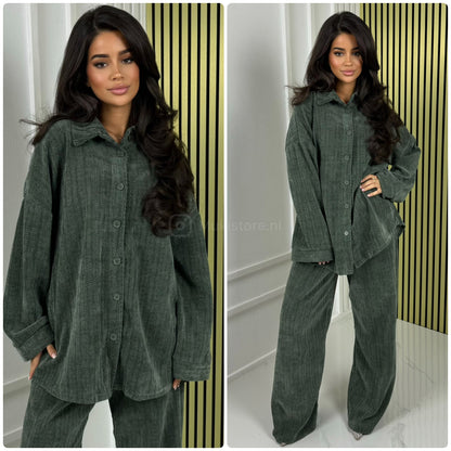 Thick Gloss Design Material Blouse Set