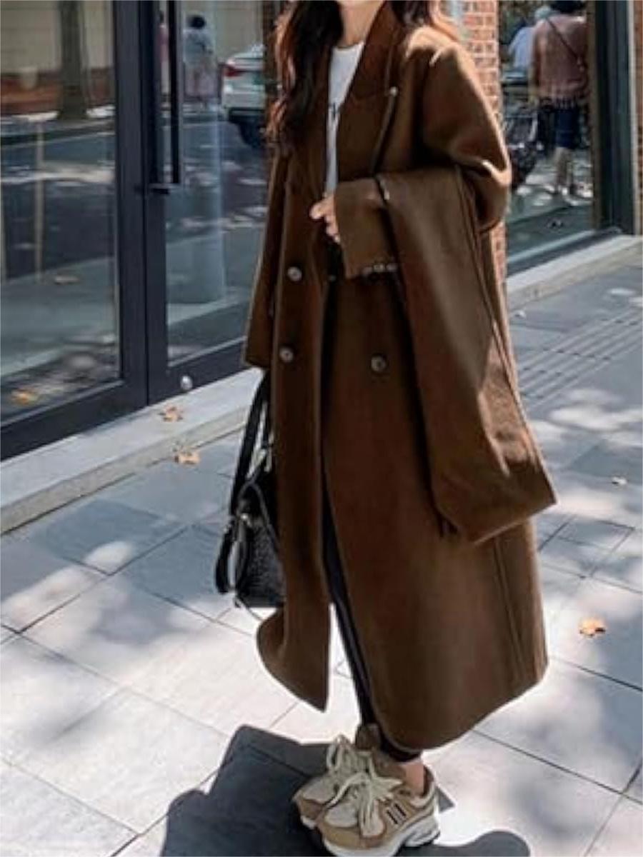Double-breasted wool coat