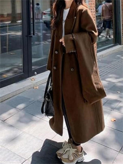 Double-breasted wool coat
