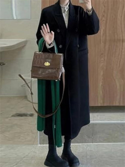 Double-breasted wool coat