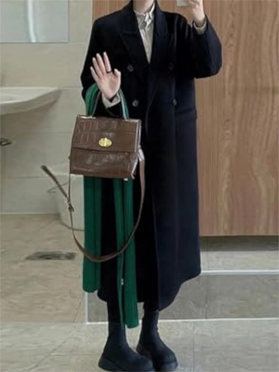 Double-breasted wool coat