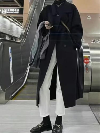 Double-breasted wool coat