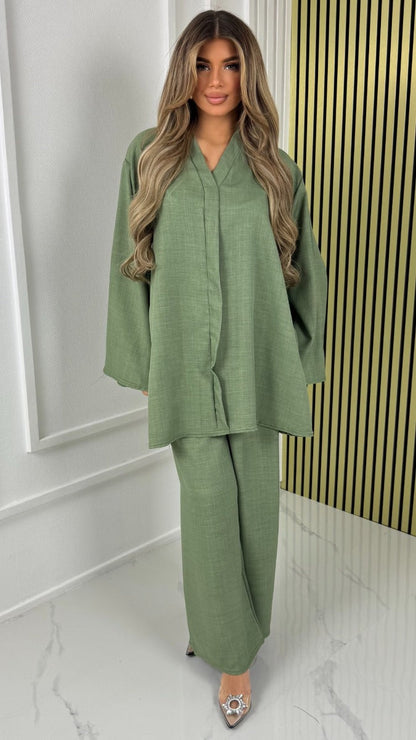 V Neck Essential Oversized Set