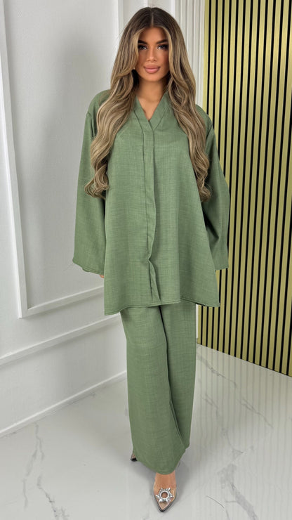 V Neck Essential Oversized Set