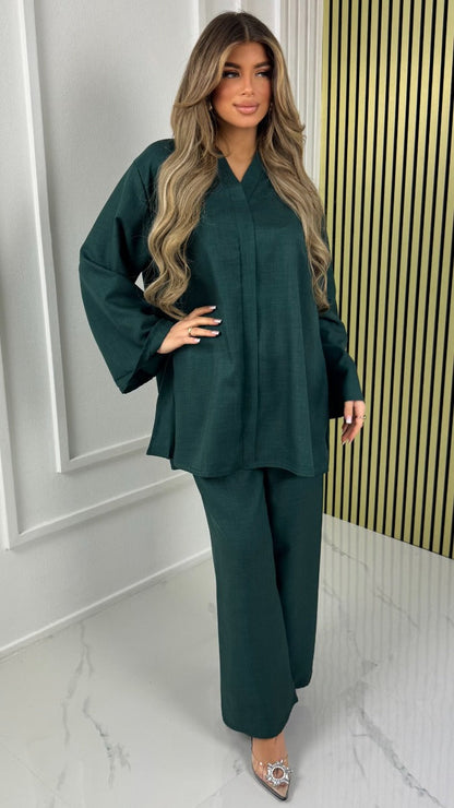 V Neck Essential Oversized Set