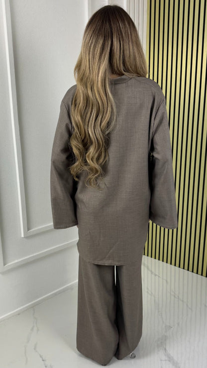 V Neck Essential Oversized Set