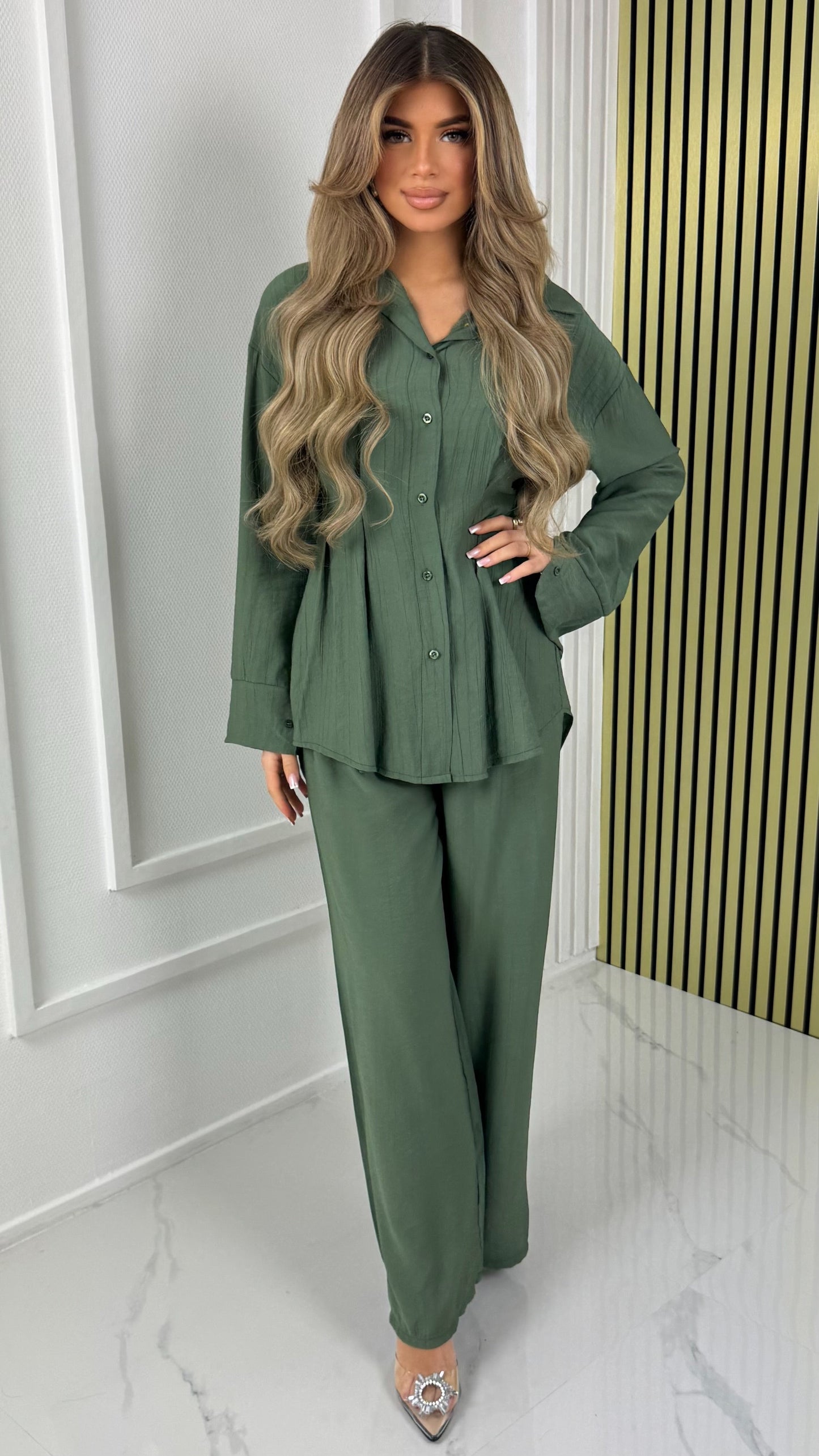 Waist Detail Blouse Set