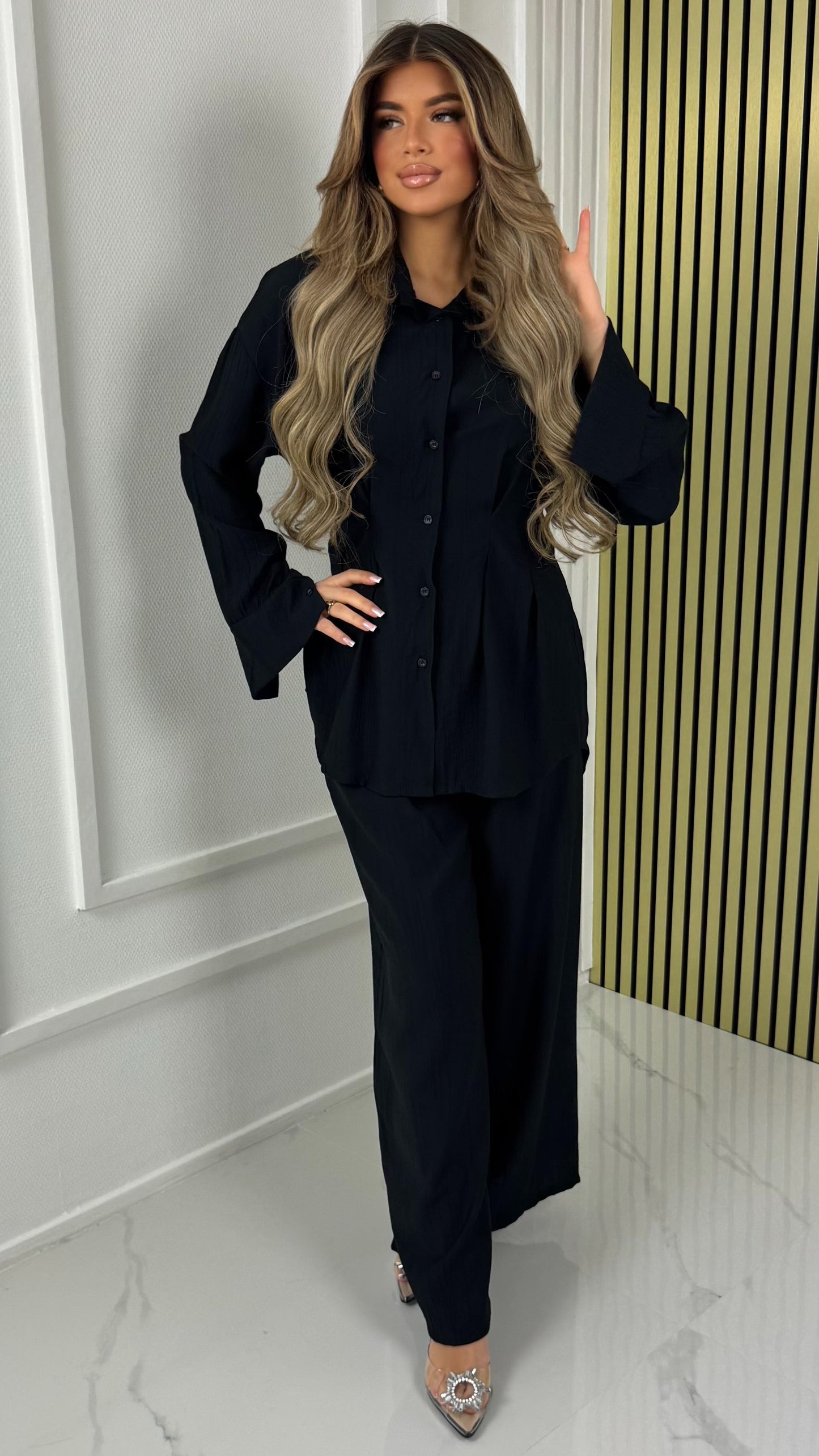 Waist Detail Blouse Set