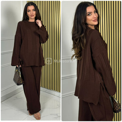 Wide Ribbed Premium Knitwear Wide Sleeve + Leg Set