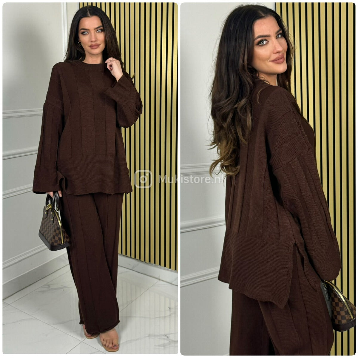 Wide Ribbed Premium Knitwear Wide Sleeve + Leg Set