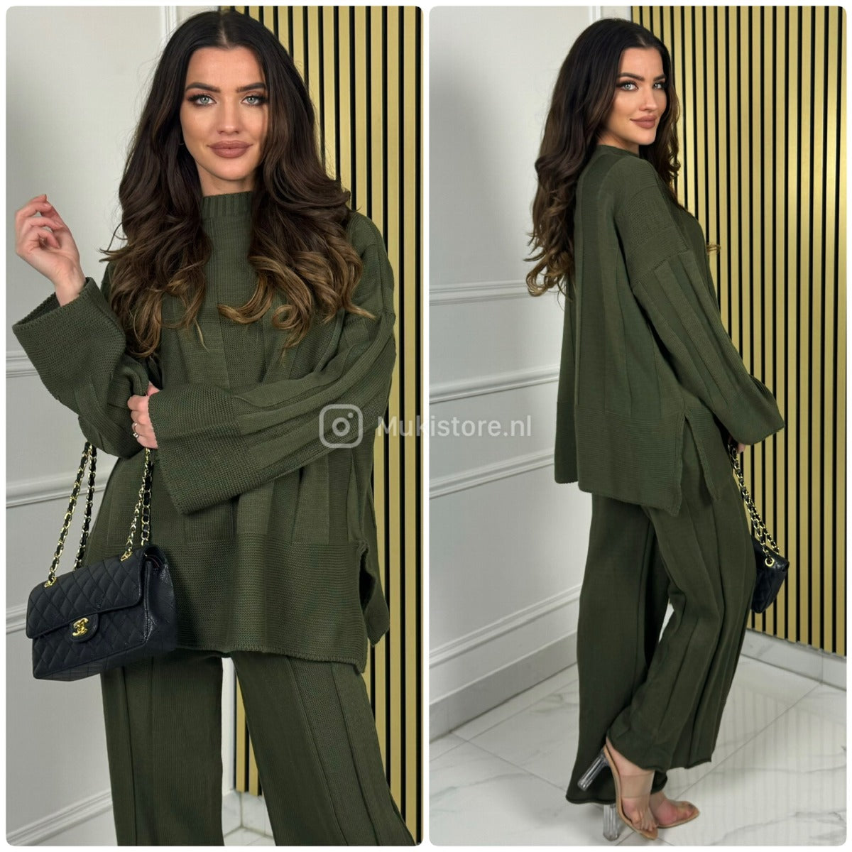 Wide Ribbed Premium Knitwear Wide Sleeve + Leg Set