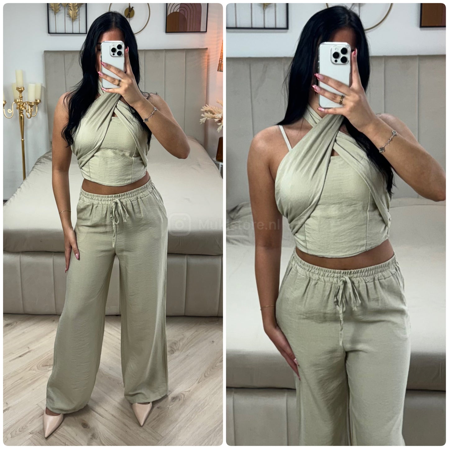 Wrapped Neck Crop Set