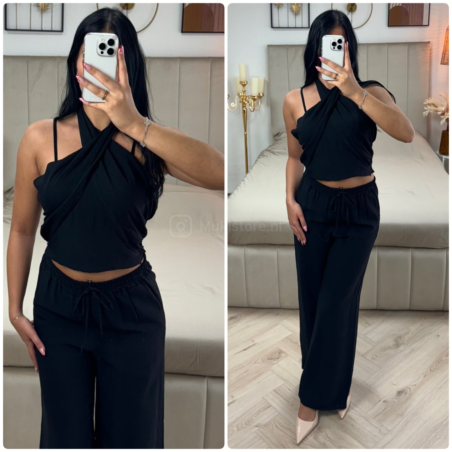 Wrapped Neck Crop Set
